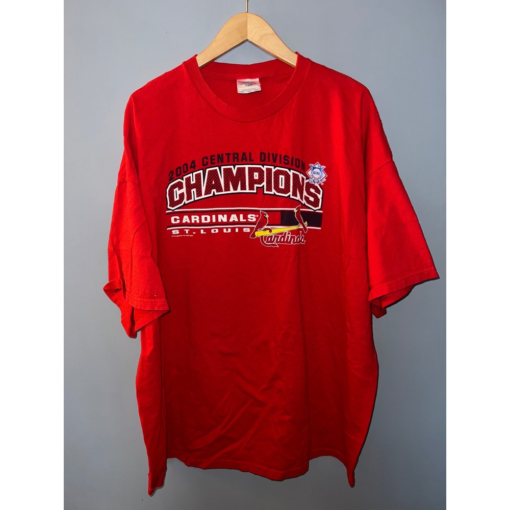 Vintage Tennessee River St‎ Louis Cardinals 2004 Division Champions Red Tee 3XL